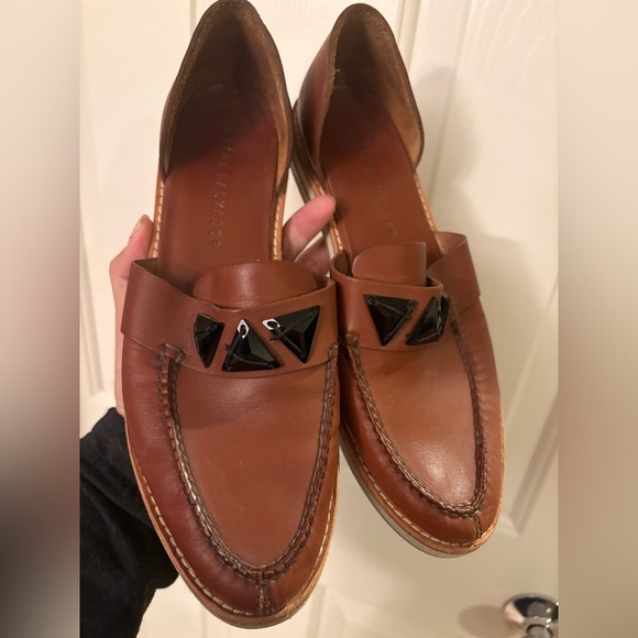 Freda Salvador D'ORSAY leather studded loafers size 8 - Picture 2 of 3